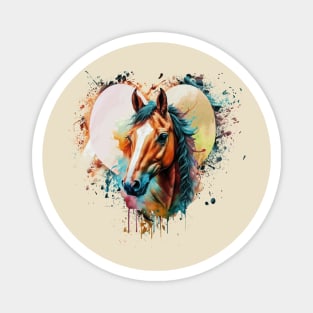 Horse Lover Paint Splatter Graphic Art Magnet